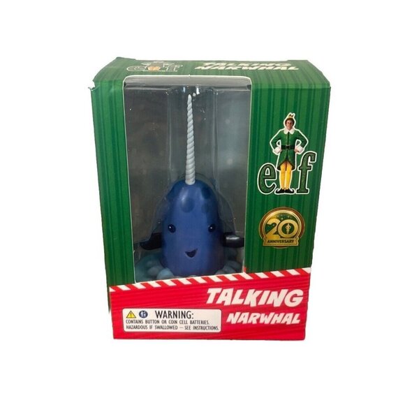 Elf Movie 20th Anniversary Talking Narwhal Figurine Brand new In Box - Picture 1 of 5